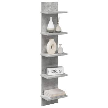Wandregal Betongrau 22 x 15 x 100 cm Holzwerkstoff