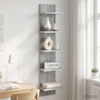 ARDEBO.de - Wandregal Sonoma-Grau 22 x 15 x 100 cm Holzwerkstoff