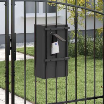 Briefkasten mit Speicher mit Tür Schwarz 30 x 20 x 55 cm Stahl
