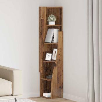 ARDEBO.de - Eckschrank 27,5x27x140cm Holzwerkstoff Altholz