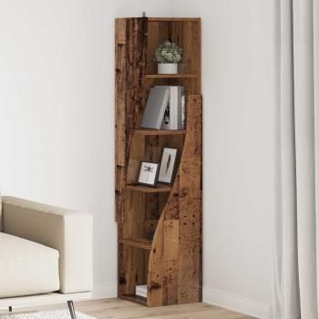 ARDEBO.de - Eckschrank 32x32x140cm Holzwerkstoff Altholz