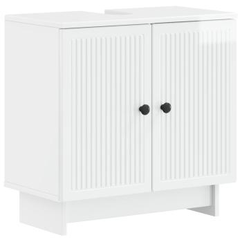 Waschbeckenschrank EDE Hochglanz Weiß 59,5 x 31,5 x 59 cm