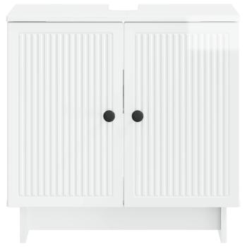 Waschbeckenschrank EDE Hochglanz Weiß 59,5 x 31,5 x 59 cm