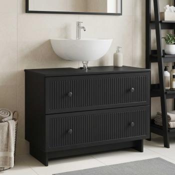ARDEBO.de - Waschbeckenschrank EDE Schwarz 82 x 41 x 59 cm Holzwerkstoff