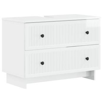 ARDEBO.de - Waschbeckenschrank EDE Hochglanz Weiß 82 x 41 x 59 cm