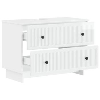 Waschbeckenschrank EDE Hochglanz Weiß 82 x 41 x 59 cm