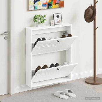 ARDEBO.de - Wandmontierter Schuhschrank EDE 71 x 17 x 86 cm Holzwerkstoff