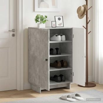 ARDEBO.de - Schuhschrank EDE 59,5 x 39,5 x 90 cm Holzwerkstoff Betongrau