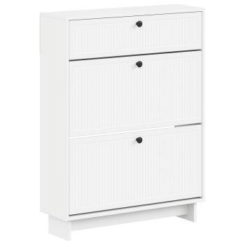 Schuhschrank EDE 78 x 24 x 103 cm Holzwerkstoff Weiß