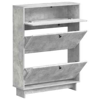 Schuhschrank EDE 78 x 24 x 103 cm Holzwerkstoff Betongrau