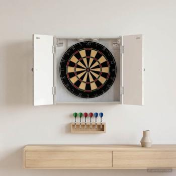 ARDEBO.de - Dartboard Schrank EDE Betongrau 52,5 x 10,5 x 53,5 cm