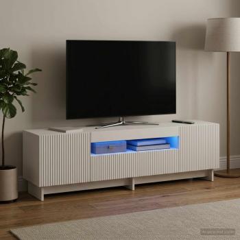 LED-TV-Schrank EDE 153 x 35 x 43 cm Weiß Holzwerkstoff
