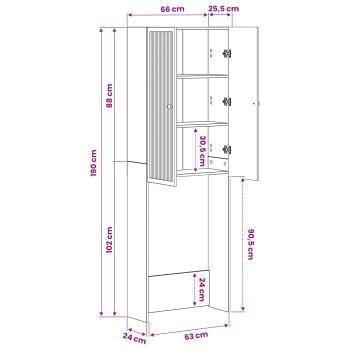 Toilettenschrank EDE Artisan-Eiche 66 x 25,5 x 190 cm