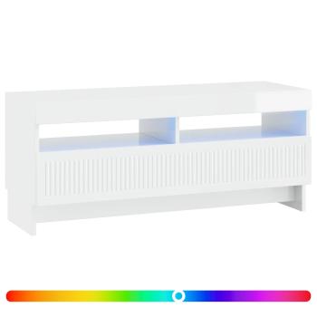 LED-TV-Schrank EDE 100 x 35 x 43 cm Hochglanz Weiß