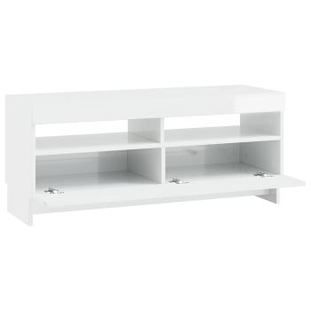 LED-TV-Schrank EDE 100 x 35 x 43 cm Hochglanz Weiß