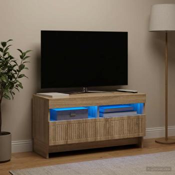ARDEBO.de - LED-TV-Schrank ALKMAAR 81 x 35 x 43 cm Sonoma-Eiche