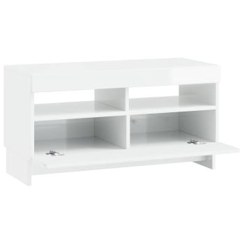 LED-TV-Schrank ALKMAAR 81 x 35 x 43 cm Hochglanz Weiß