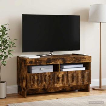 ARDEBO.de - LED-TV-Schrank ALKMAAR 81 x 35 x 43 cm Raucheiche Holzwerkstoff