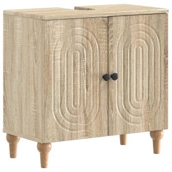 ARDEBO.de - Waschbeckenschrank ALKMAAR Sonoma-Eiche 59,5 x 31,5 x 59 cm