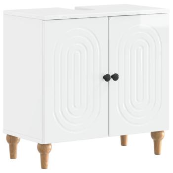 Waschbeckenschrank ALKMAAR Hochglanz Weiß 59,5 x 31,5 x 59 cm