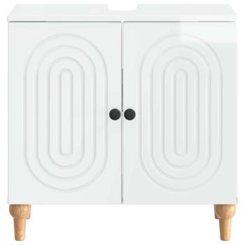 Waschbeckenschrank ALKMAAR Hochglanz Weiß 59,5 x 31,5 x 59 cm