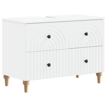 ARDEBO.de - Waschbeckenschrank ALKMAAR Weiß 82 x 41 x 59 cm Holzwerkstoff