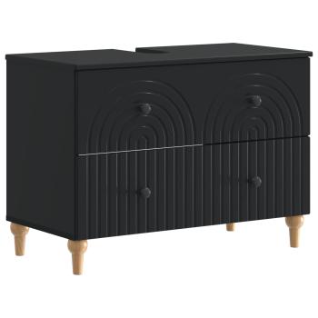 ARDEBO.de - Waschbeckenschrank ALKMAAR Schwarz 82 x 41 x 59 cm