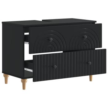 Waschbeckenschrank ALKMAAR Schwarz 82 x 41 x 59 cm