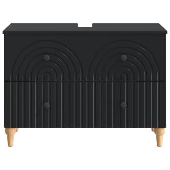 Waschbeckenschrank ALKMAAR Schwarz 82 x 41 x 59 cm