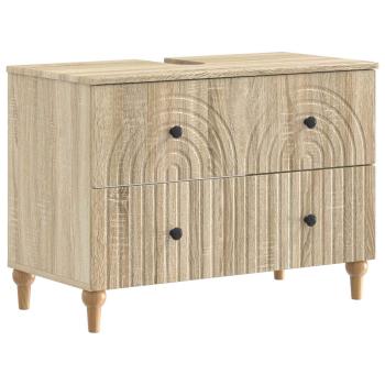 ARDEBO.de - Waschbeckenschrank ALKMAAR Sonoma-Eiche 82 x 41 x 59 cm