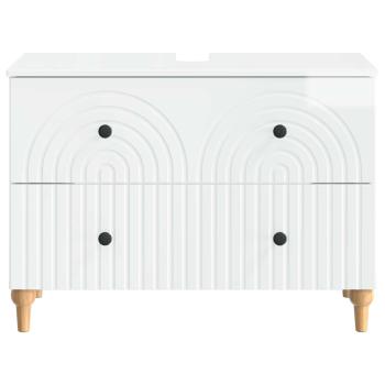 Waschbeckenschrank ALKMAAR Hochglanz Weiß 82 x 41 x 59 cm