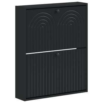 Wandmontierter Schuhschrank ALKMAAR 71 x 17 x 86 cm Schwarz
