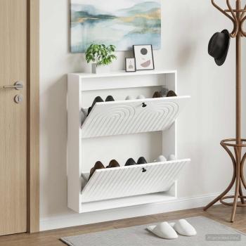 ARDEBO.de - Wandmontierter Schuhschrank ALKMAAR 71 x 17 x 86 cm