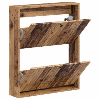Wandmontierter Schuhschrank ALKMAAR 71 x 17 x 86 cm Altholz