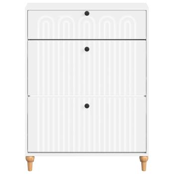 Schuhschrank ALKMAAR 78 x 24 x 103 cm Holzwerkstoff Weiß