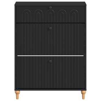Schuhschrank ALKMAAR 78 x 24 x 103 cm Holzwerkstoff Schwarz