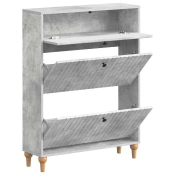 Schuhschrank ALKMAAR 78 x 24 x 103 cm Holzwerkstoff Betongrau