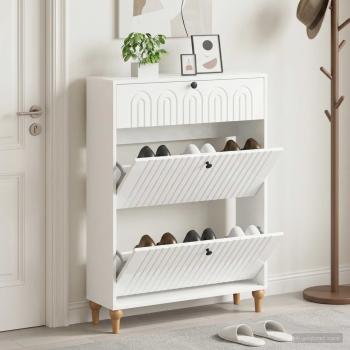 ARDEBO.de - Schuhschrank ALKMAAR 78 x 24 x 103 cm Holzwerkstoff