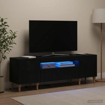 ARDEBO.de - LED-TV-Schrank ALKMAAR 153 x 35 x 43 cm Schwarz Holzwerkstoff