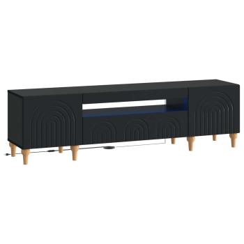 LED-TV-Schrank ALKMAAR 153 x 35 x 43 cm Schwarz Holzwerkstoff