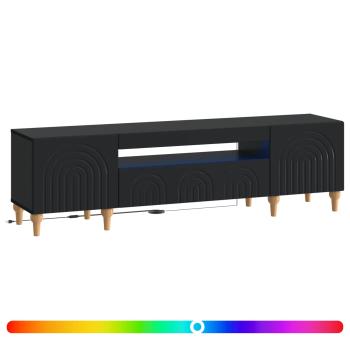 LED-TV-Schrank ALKMAAR 153 x 35 x 43 cm Schwarz Holzwerkstoff