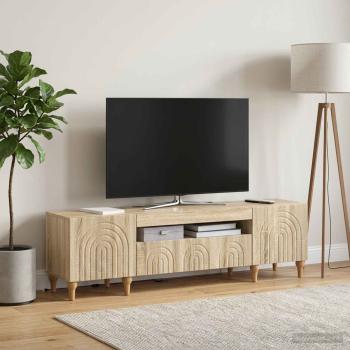 ARDEBO.de - LED-TV-Schrank ALKMAAR 153 x 35 x 43 cm Sonoma-Eiche