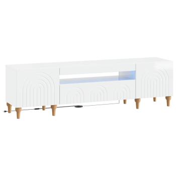 LED-TV-Schrank ALKMAAR 153 x 35 x 43 cm Hochglanz Weiß
