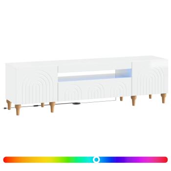 LED-TV-Schrank ALKMAAR 153 x 35 x 43 cm Hochglanz Weiß