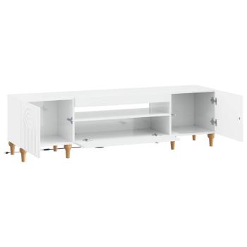 LED-TV-Schrank ALKMAAR 153 x 35 x 43 cm Hochglanz Weiß
