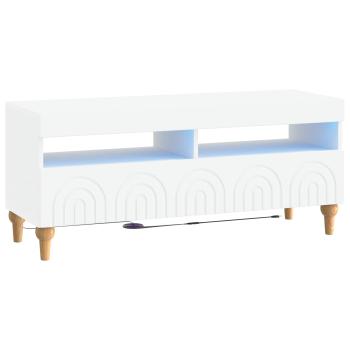 LED-TV-Schrank ALKMAAR 100 x 35 x 43 cm Weiß Holzwerkstoff
