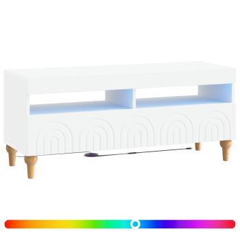 LED-TV-Schrank ALKMAAR 100 x 35 x 43 cm Weiß Holzwerkstoff