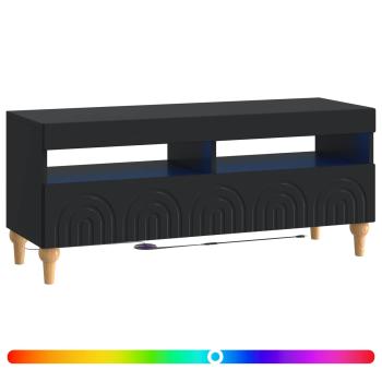 LED-TV-Schrank ALKMAAR 100 x 35 x 43 cm Schwarz Holzwerkstoff