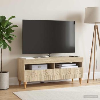 ARDEBO.de - LED-TV-Schrank ALKMAAR 100 x 35 x 43 cm Sonoma-Eiche