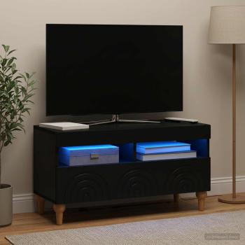 LED-TV-Schrank ALKMAAR 81 x 35 x 43 cm Schwarz Holzwerkstoff